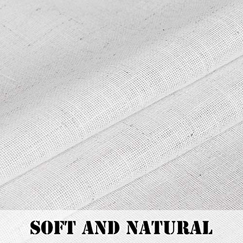 Linen Curtains Natural Linen Blended Tab Top Light Filtering Sheer Curtains