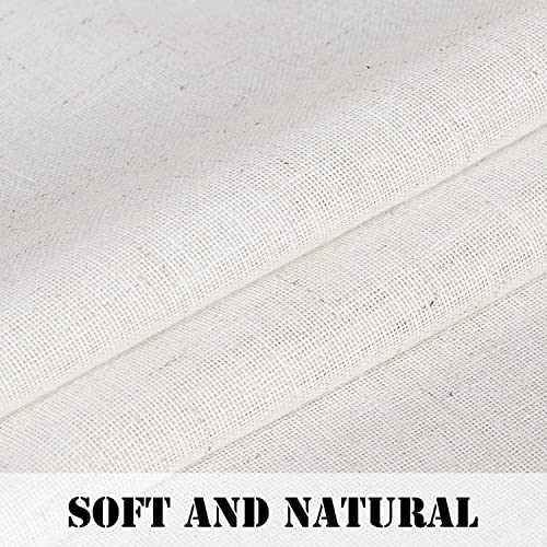 Natural Linen Blended Curtains Light Filtering Rod Pocket Sheer Curtains