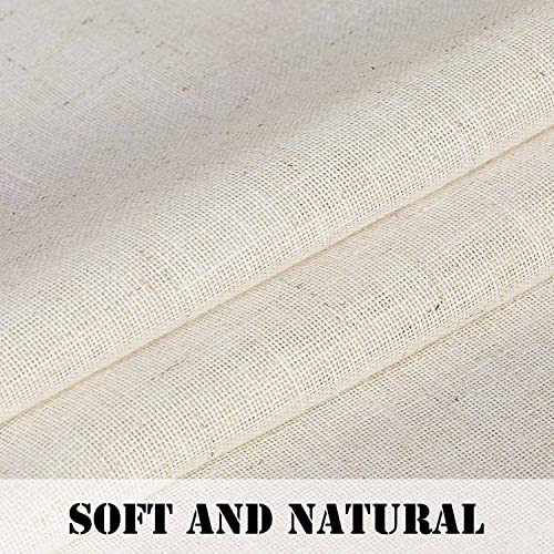 Natural Linen Blended Curtains Light Filtering Rod Pocket Sheer Curtains