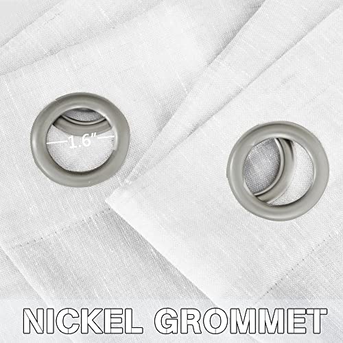 Natural Linen Blended Privacy Sheer Nickel Grommets Curtains