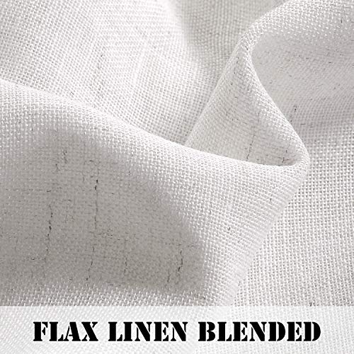 Linen Curtains Natural Linen Blended Tab Top Light Filtering Sheer Curtains
