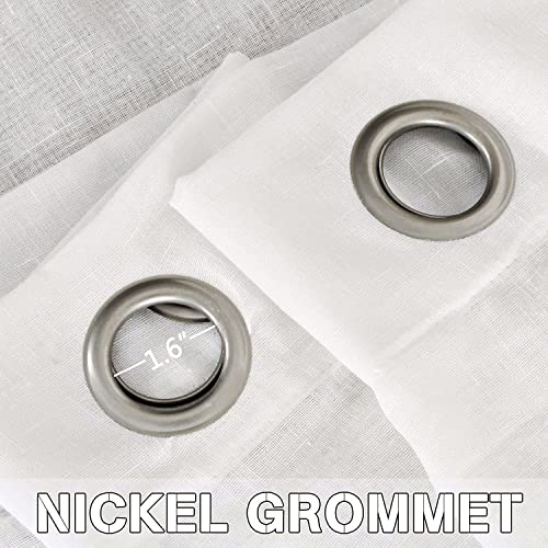 Natural Linen Blended Privacy Sheer Nickel Grommets Curtains