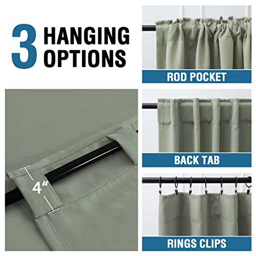 Blackout Thermal Insulated Room Darkening Back Tab/Rod Pocket Solid Color Curtains