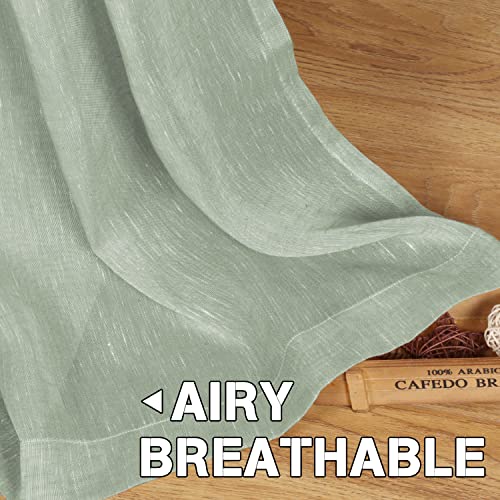 Natural Linen Blended Privacy Sheer Nickel Grommets Curtains