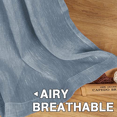 Natural Linen Blended Privacy Sheer Nickel Grommets Curtains