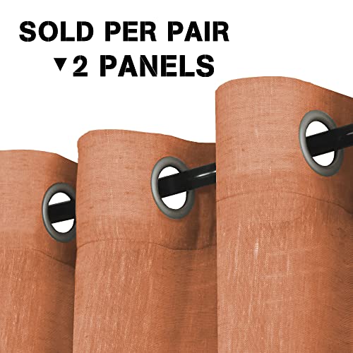 Natural Linen Blended Privacy Sheer Nickel Grommets Curtains