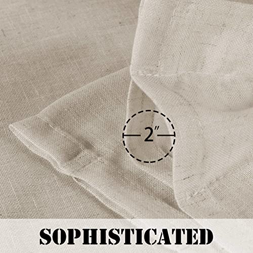 Natural Linen Blended Curtains Light Filtering Rod Pocket Sheer Curtains
