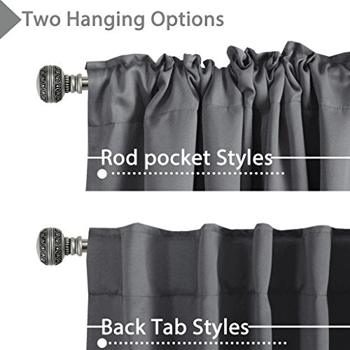 Blackout Thermal Insulated Room Darkening Back Tab/Rod Pocket Solid Color Curtains