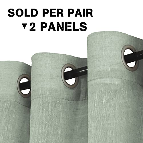 Natural Linen Blended Privacy Sheer Nickel Grommets Curtains