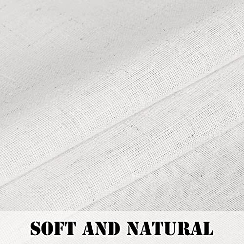 Natural Linen Blended Curtains Light Filtering Rod Pocket Sheer Curtains
