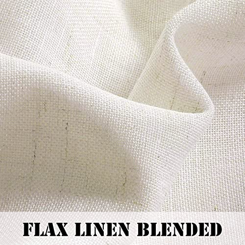 Natural Linen Blended Curtains Light Filtering Rod Pocket Sheer Curtains