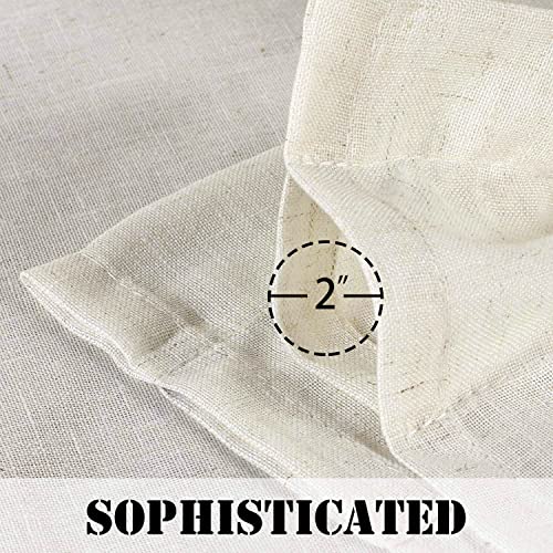 Natural Linen Blended Curtains Light Filtering Rod Pocket Sheer Curtains