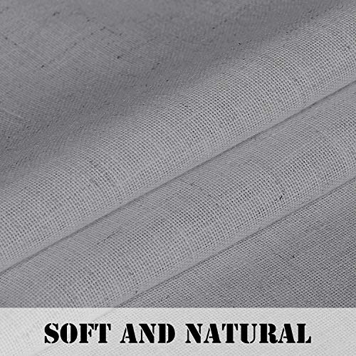 Linen Curtains Natural Linen Blended Tab Top Light Filtering Sheer Curtains