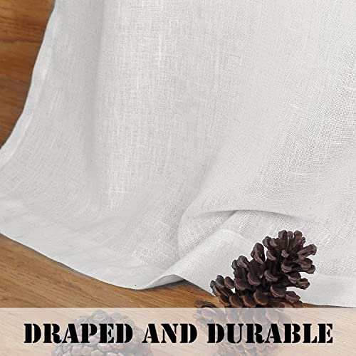 Natural Linen Blended Curtains Light Filtering Rod Pocket Sheer Curtains