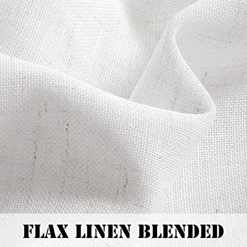 Natural Linen Blended Curtains Light Filtering Rod Pocket Sheer Curtains