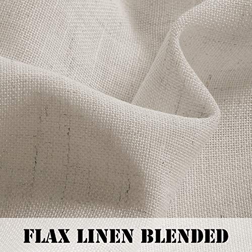 Linen Curtains Natural Linen Blended Tab Top Light Filtering Sheer Curtains