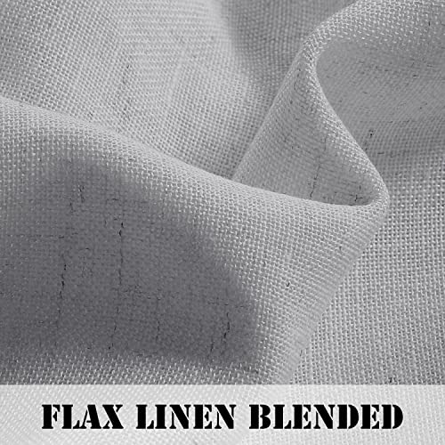 Natural Linen Blended Curtains Light Filtering Rod Pocket Sheer Curtains