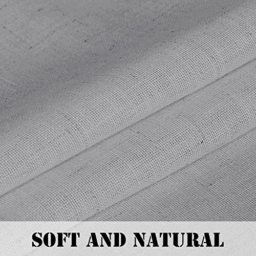 Natural Linen Blended Curtains Light Filtering Rod Pocket Sheer Curtains