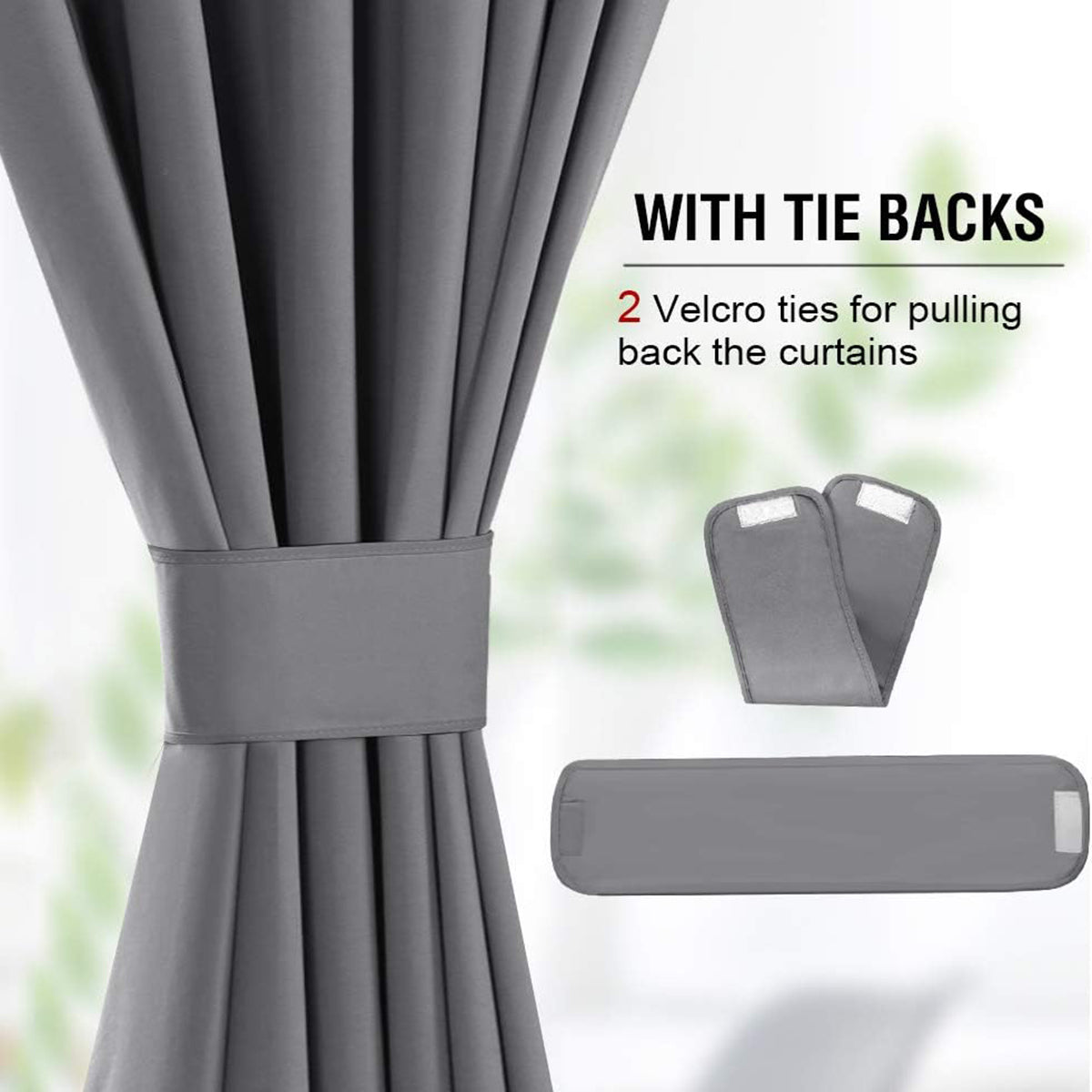 Full Light Blocking Thermal Insulated Curtain Draperies with Soft White Coating