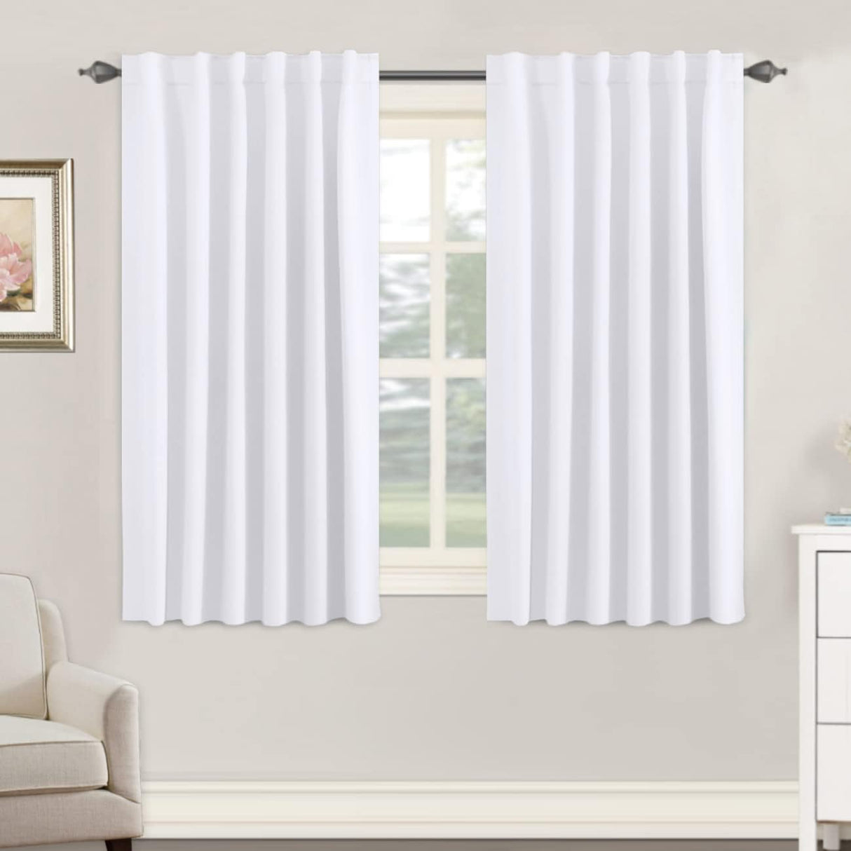 Blackout Thermal Insulated Back Tab/Rod Pocket Solid Color Curtains