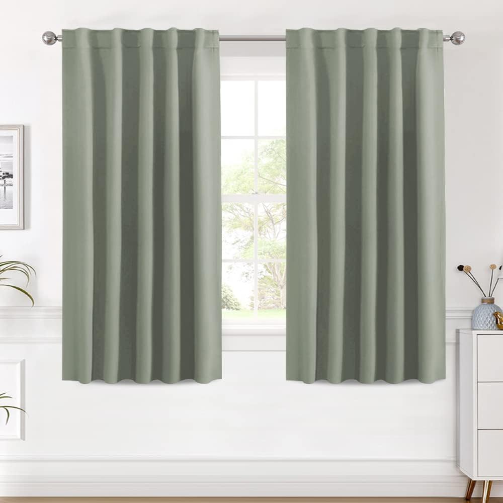 Blackout Thermal Insulated Back Tab/Rod Pocket Solid Color Curtains