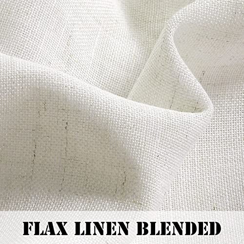 Natural Linen Blended Curtains Light Filtering Rod Pocket Sheer Curtains