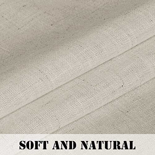 Natural Linen Blended Curtains Light Filtering Rod Pocket Sheer Curtains
