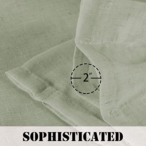 Natural Linen Blended Curtains Light Filtering Rod Pocket Sheer Curtains