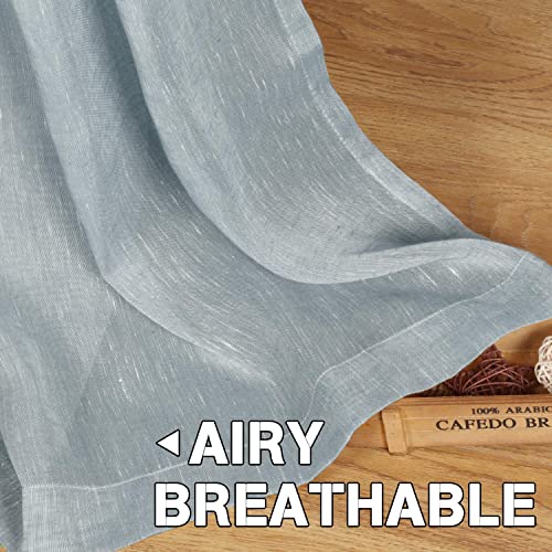 Natural Linen Blended Privacy Sheer Nickel Grommets Curtains