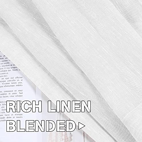 Natural Linen Blended Privacy Sheer Nickel Grommets Curtains