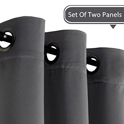 Blackout Thermal Insulated Grommet Solid Color Curtains