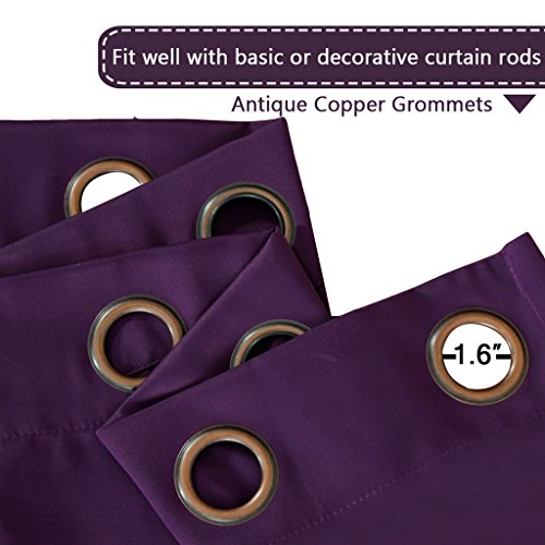 Blackout Thermal Insulated Grommet Solid Color Curtains