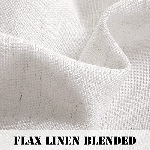 Natural Linen Blended Curtains Light Filtering Rod Pocket Sheer Curtains