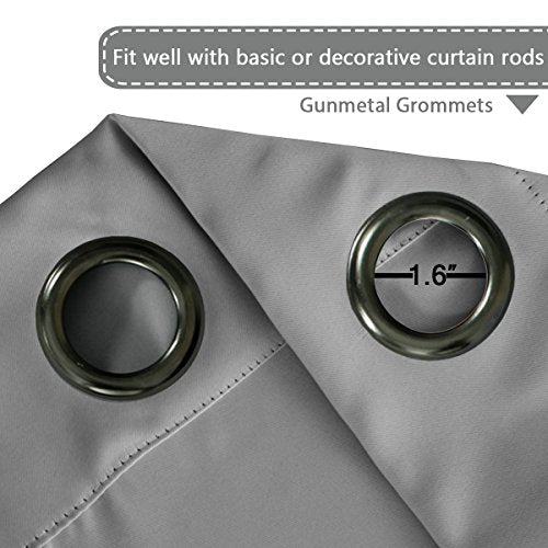Blackout Thermal Insulated Grommet Solid Color Curtains