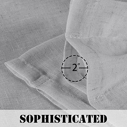 Natural Linen Blended Curtains Light Filtering Rod Pocket Sheer Curtains