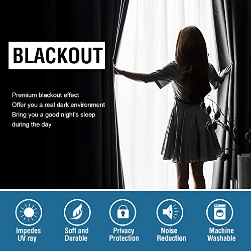 Blackout Thermal Insulated Room Darkening Back Tab/Rod Pocket Solid Color Curtains