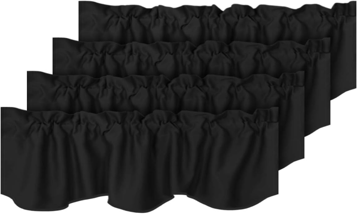 Blackout Rod Pocket Window Valance Solid Curtains