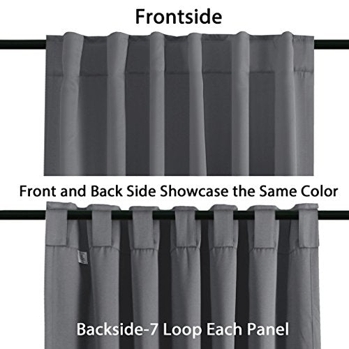 Blackout Thermal Insulated Room Darkening Back Tab/Rod Pocket Solid Color Curtains