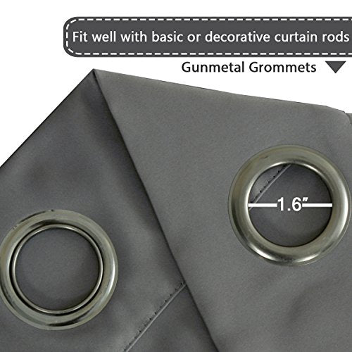 Blackout Thermal Insulated Grommet Solid Color Curtains