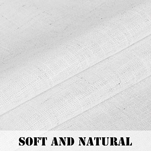 Linen Curtains Natural Linen Blended Tab Top Light Filtering Sheer Curtains