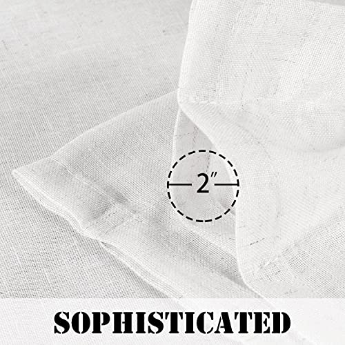 Natural Linen Blended Curtains Light Filtering Rod Pocket Sheer Curtains