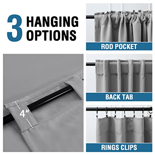 Blackout Thermal Insulated Room Darkening Back Tab/Rod Pocket Solid Color Curtains