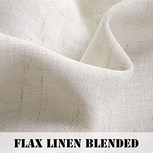 Linen Curtains Natural Linen Blended Tab Top Light Filtering Sheer Curtains