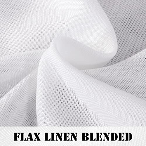 Linen Curtains Natural Linen Blended Tab Top Light Filtering Sheer Curtains