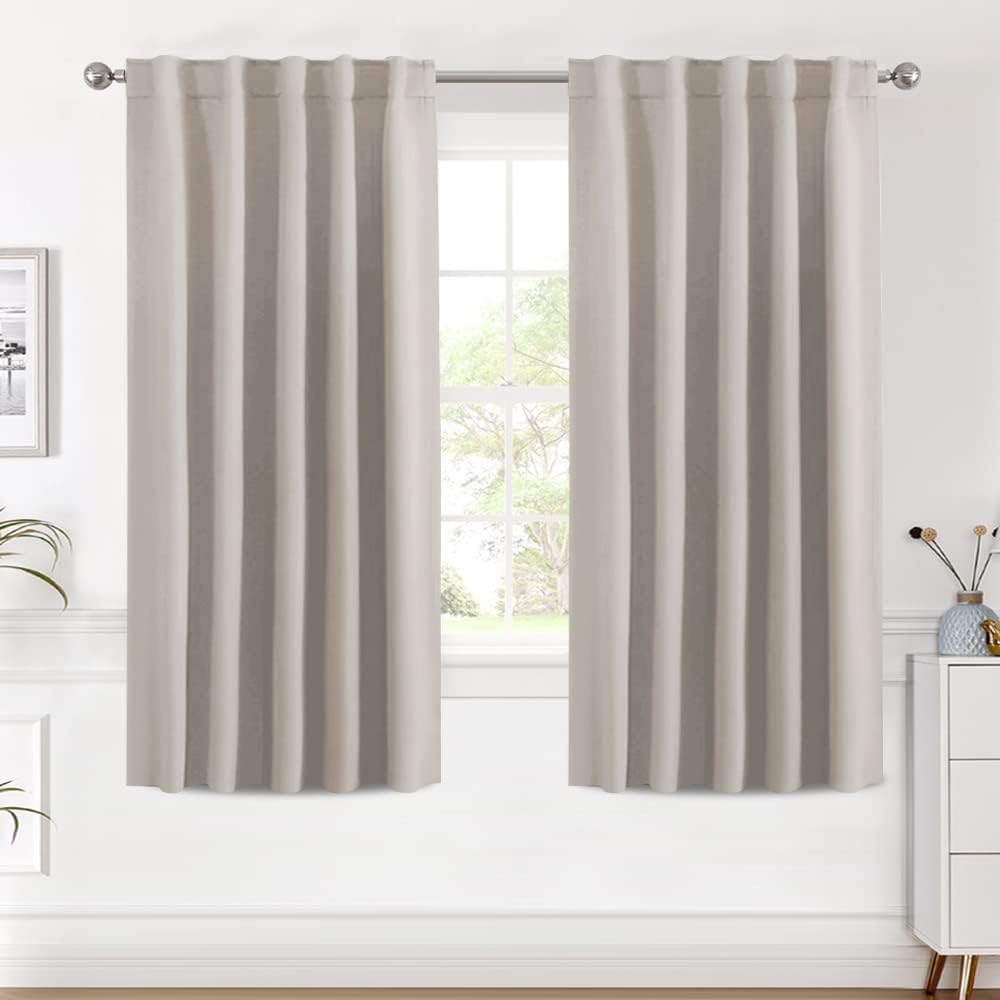 Blackout Thermal Insulated Back Tab/Rod Pocket Solid Color Curtains