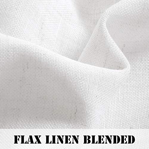 Linen Curtains Natural Linen Blended Tab Top Light Filtering Sheer Curtains