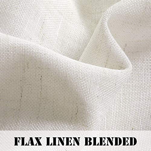 Linen Curtains Natural Linen Blended Tab Top Light Filtering Sheer Curtains