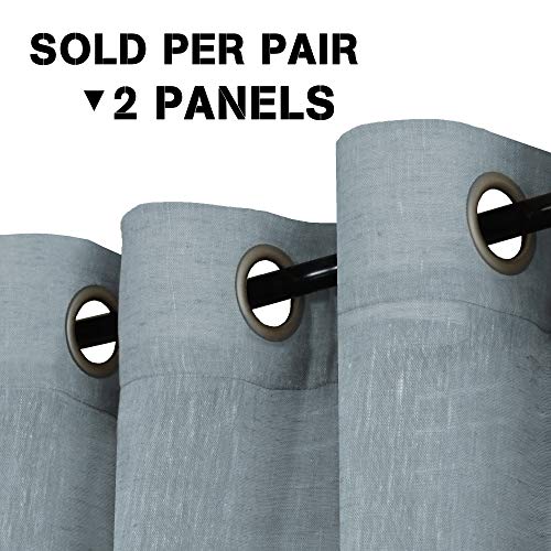 Natural Linen Blended Privacy Sheer Nickel Grommets Curtains