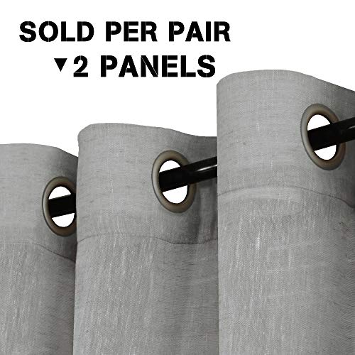 Natural Linen Blended Privacy Sheer Nickel Grommets Curtains