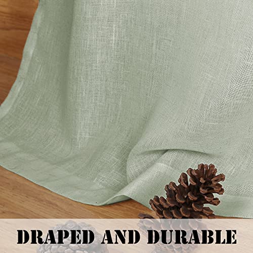 Natural Linen Blended Curtains Light Filtering Rod Pocket Sheer Curtains